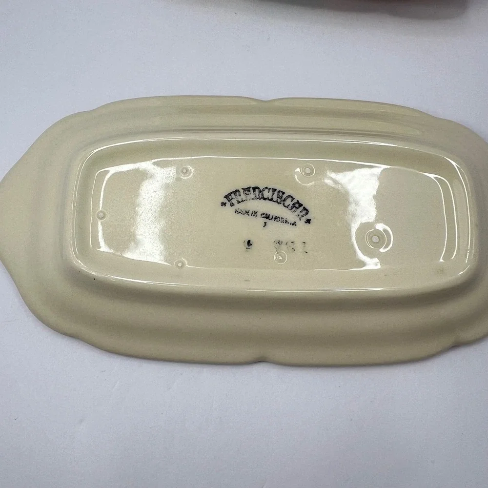 Franciscan Apple Butter Dish with Lid 1949-1953 Vintage Hand Painted USA Made